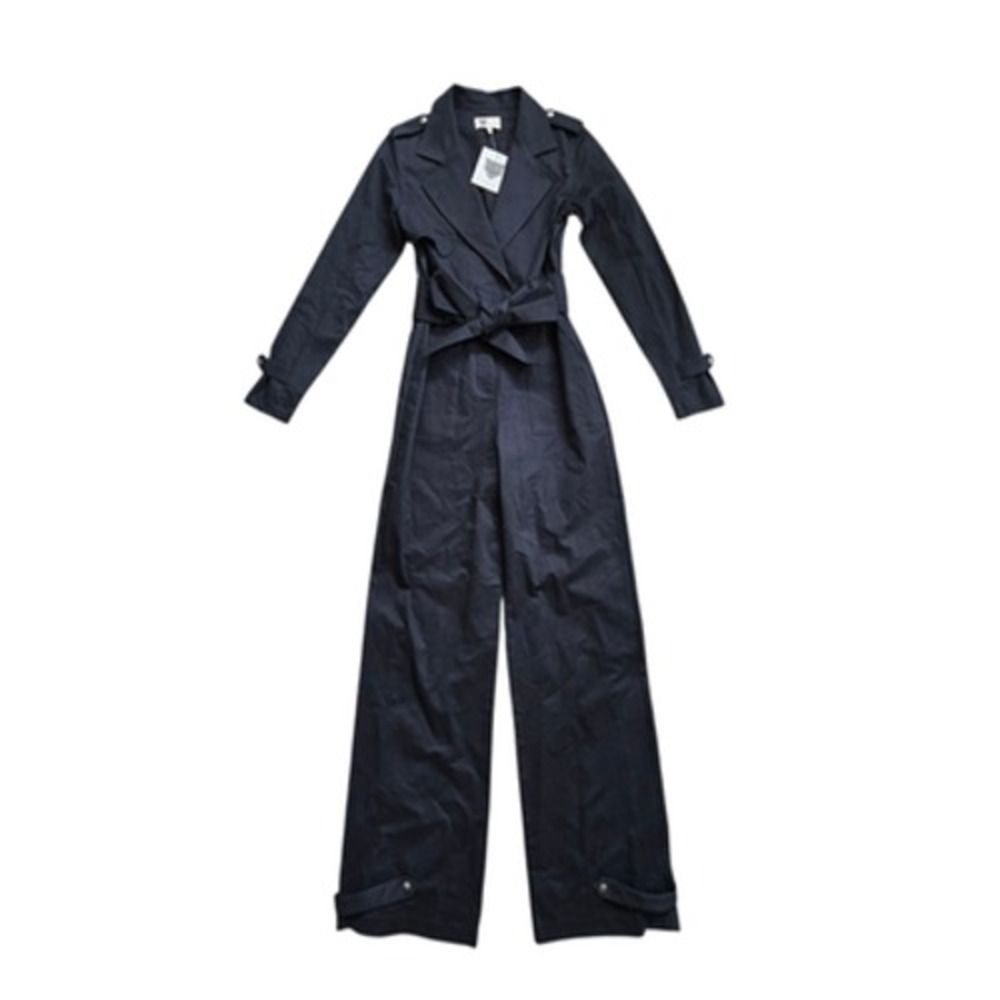 LITA by‎ Ciara Jumpsuit Womens XS Black Belted Utility Long Sleeve Wide Leg New